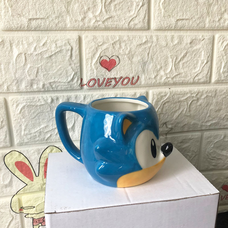 Caricatura azul encantador ratón de cerámica 3D taza de agua taza de café