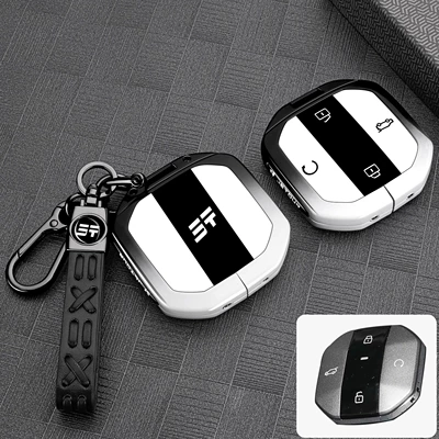 Free Rider Key Case Traveler: Static Rod/Key Bag - exclusively-for-jietu-gradient-black-and-white-whiteblack-braided-rope-buckle