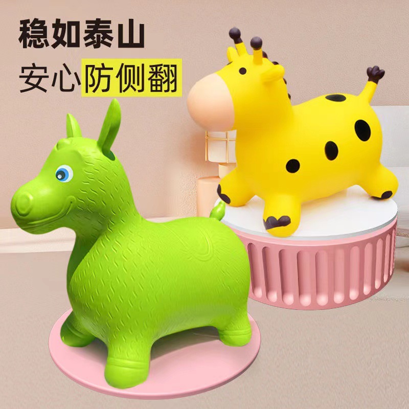Children's Toy Inflatable Jumping Horse Ride-On, Enlarged and Thickened Inflatable Horse Ride, Children's Music Baby Jumping Deer