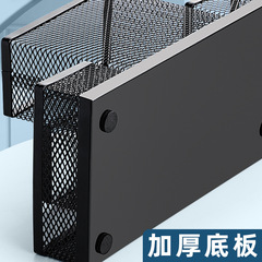 Creative iron pen holder, large-capacity stationery desk organizer—Instagram-style storage for girls' makeup brushes, plus a children's paintbrush storage bucket.