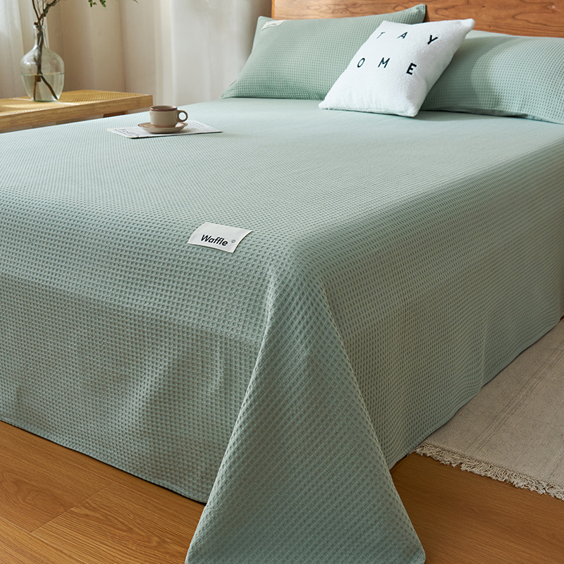 Una sábana de algodón waffle de categoría 1 pieza única 100 cubierta de cama de algodón pieza individual otoño e invierno tatami gruesa sábana pieza de tres piezas