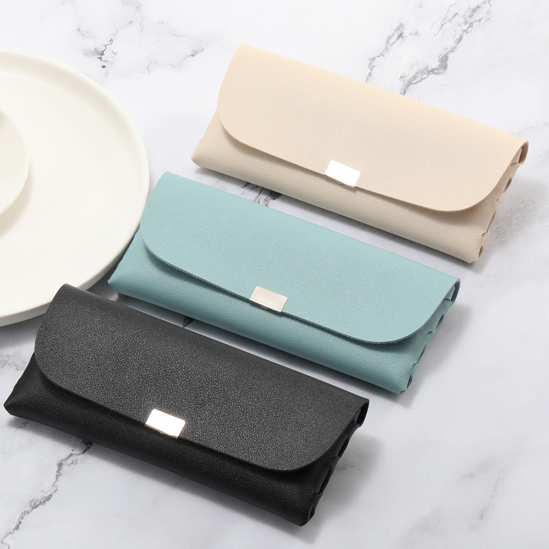 New Leather Glasses Case Niche Sunglasses Glasses Bag Female Pvc Portable Male Sunglasses Case Glasses Bag