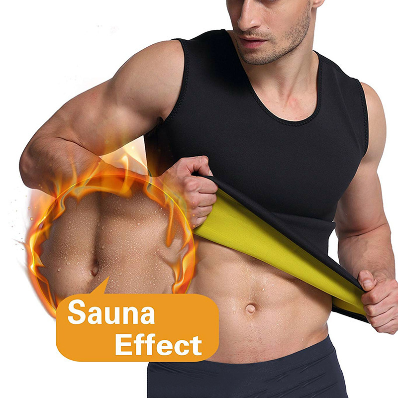 Cross-Border Men's Vest Shapewear, Tummy Control, Waist Shaping, Neoprene Corset, Sports Fitness Sweat Vest