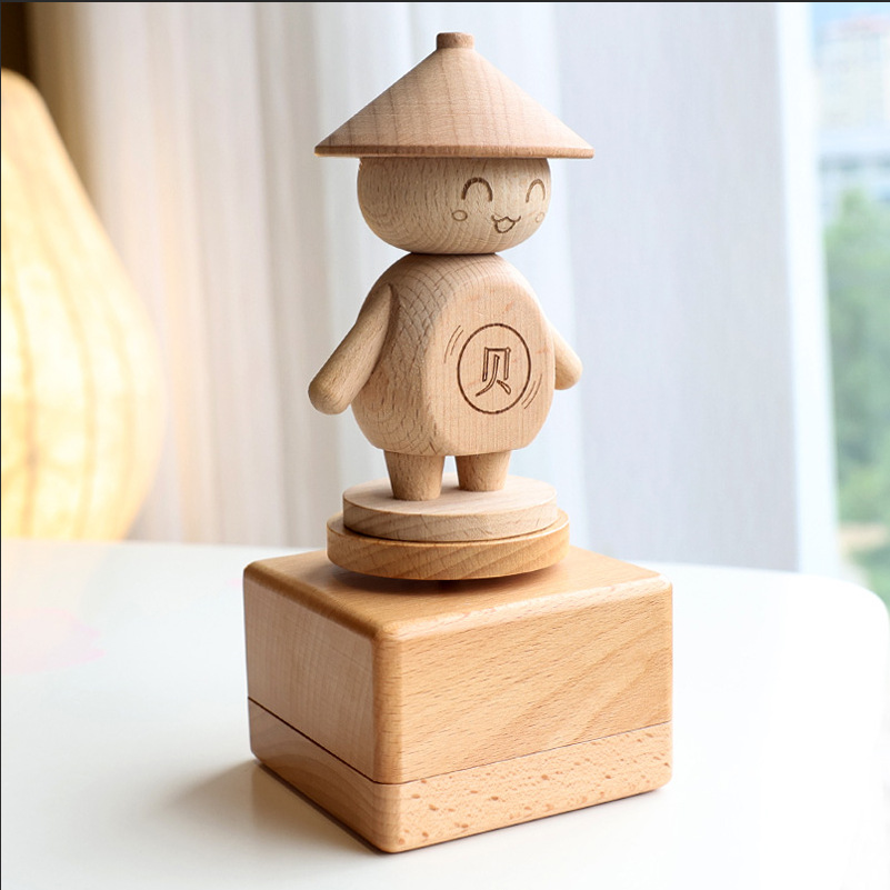 Personalidad transfronteriza tallada caja de música de madera creativa caja de ocho sonidos decoraciones para el hogar artesanías juguetes regalos de cumpleaños