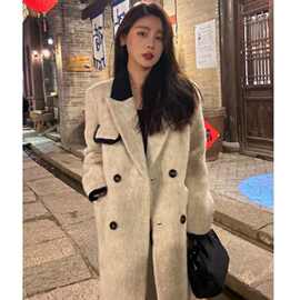 赫本风呢子大衣外套女2025秋冬新款毛呢高级感超好看小个子中长款
