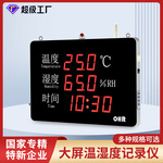 虹润温湿度记录仪大屏数字显示工业温室大棚药房时间温度湿度仪表