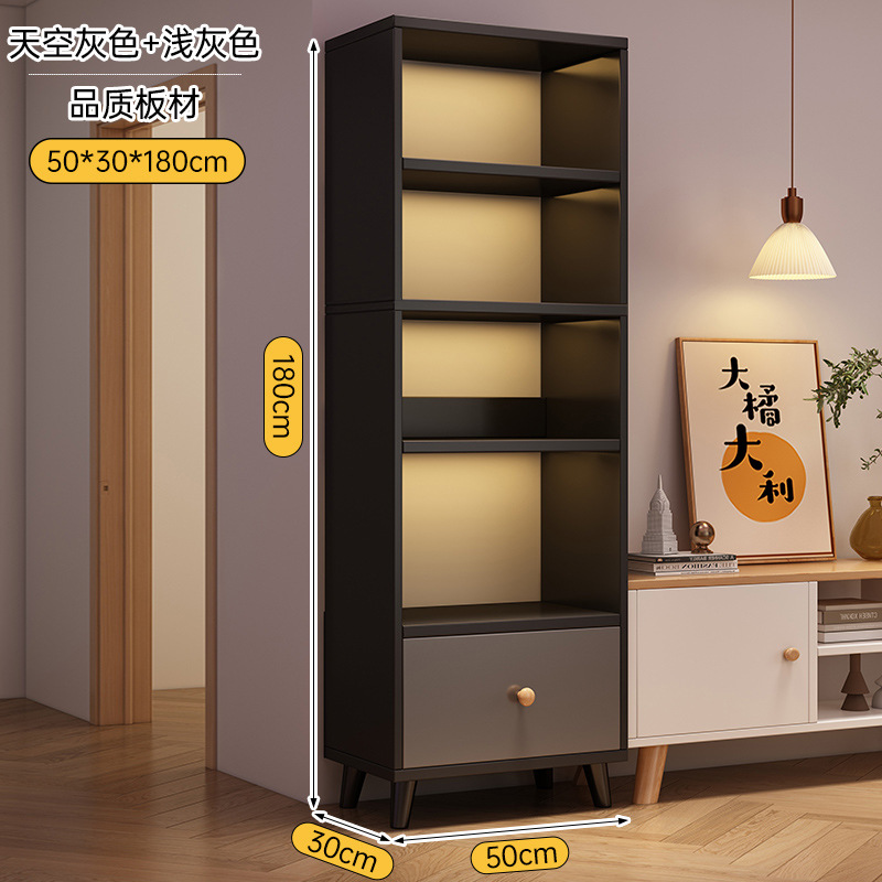 Estante de libros Estante de piso Gabinete doméstico Salón contra la pared Gabinete de exhibición del dormitorio Gabinete de televisión junto al armario de almacenamiento