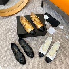 25新款小香风玛丽珍鞋女真皮平底拼色格菱懒人凉鞋英伦香奶奶单鞋