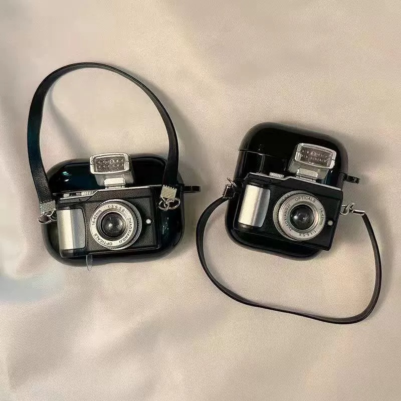 Retro Camera-Style Earphone Case Suitable for Apple AirPods Pro 3Rd and 5Th Generation, Personalized Creative Earphone Protective Cover
