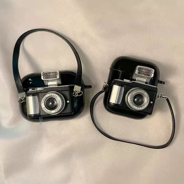 Retro Camera-Style Earphone Case Suitable for Apple AirPods Pro 3Rd and 5Th Generation, Personalized Creative Earphone Protective Cover