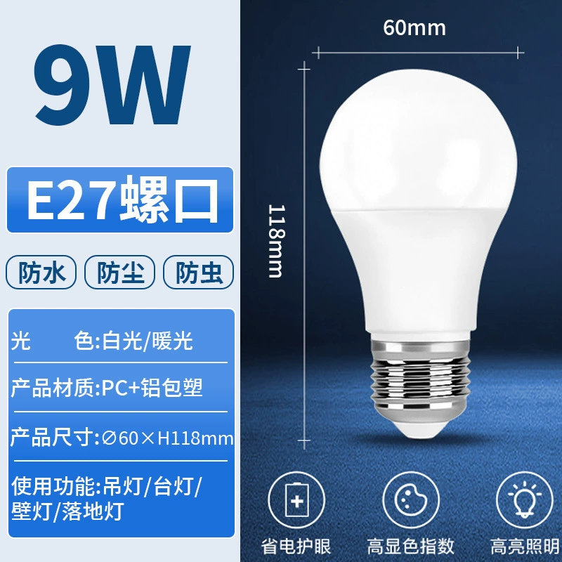 LED bulb, lights, industrial energy-saving lamp for bedroom, with screw socket