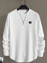 Q 44851 Letter Patch Chest Detail Casual White Hoodie ��ĸƴ