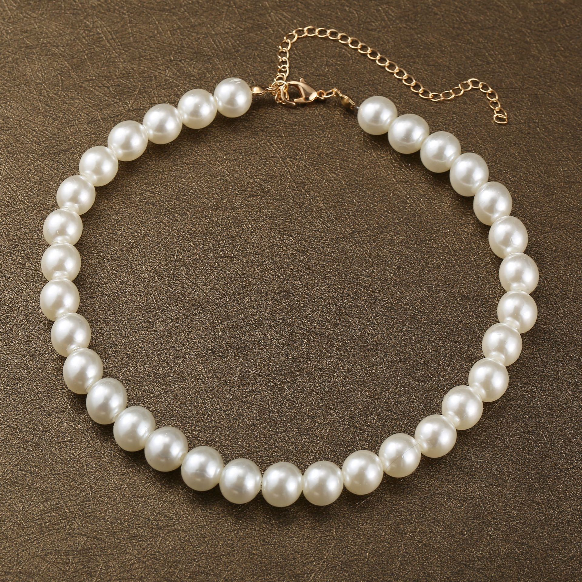 retro simple pearl chain necklacepicture5