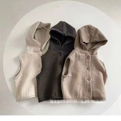日本の馬の挟み ~ 赤ちゃんの春秋の馬の甲のファッションの丸首の春秋のカンカンの肩の外は韓国版の赤ちゃんの帽子のベストの潮を着ます。