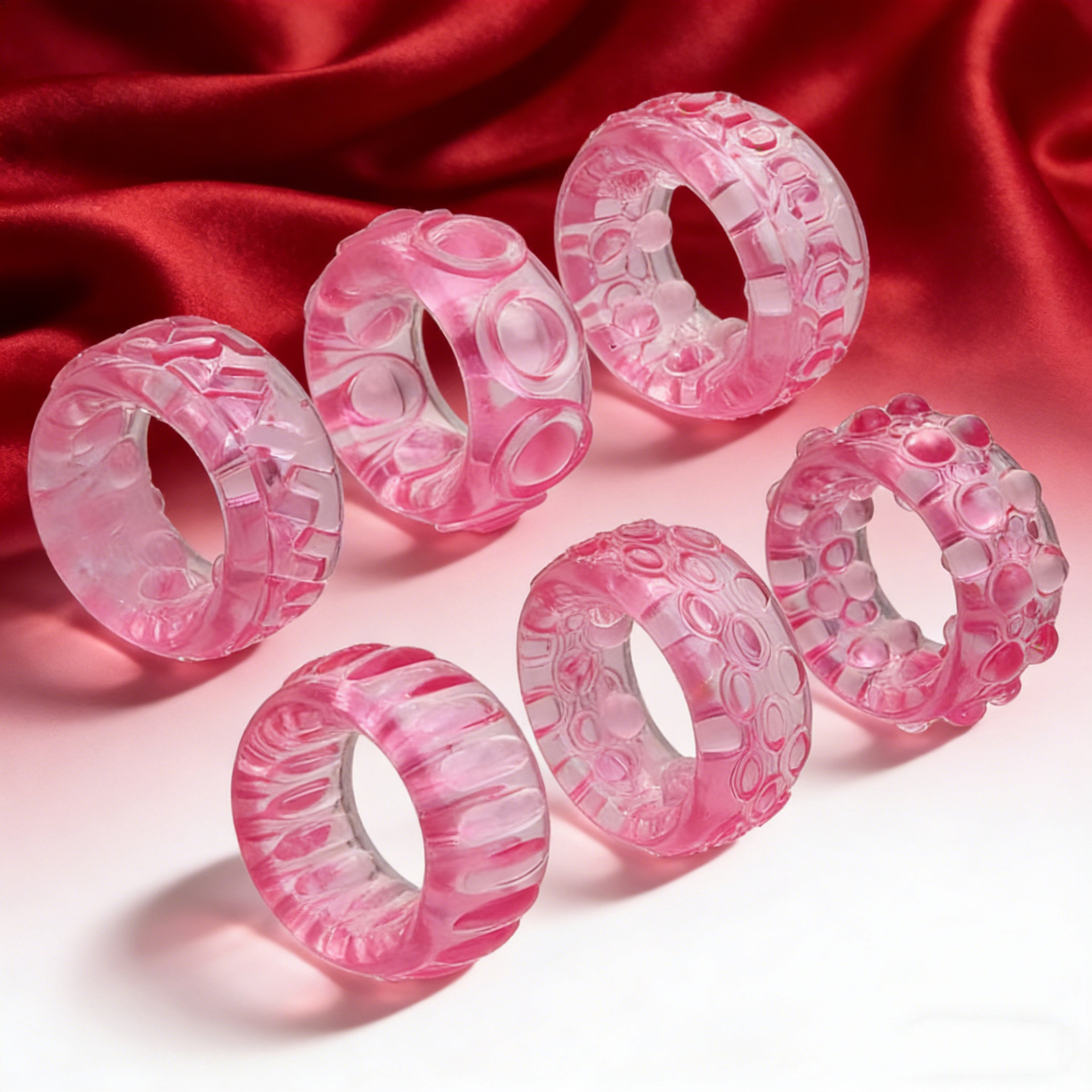 Men’s Crystal Lock Delay Ring, Smooth TPE Penis Ring, Yellow Adult Novelty — detail image 2