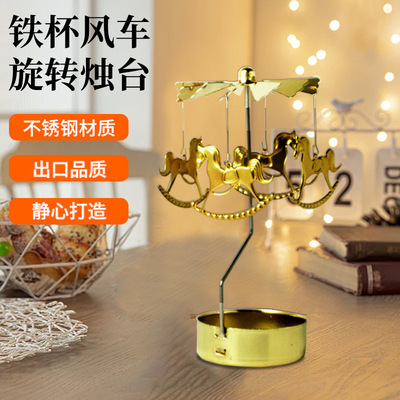 Manufactor major customized Promotion Christmas gift Cake gift Aromatherapy candle merry-go-round Candlestick Marquee