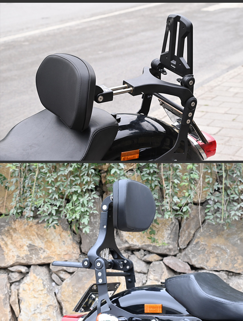 Suitable for Harley 883R, foldable backrest, motorcycle driver and passenger backrest, lumbar support, seat cushion, modification accessories