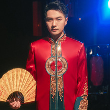 2022年新款男士中式珠綉秀禾服 婚禮結婚唐裝中國風禮服儀式婚服