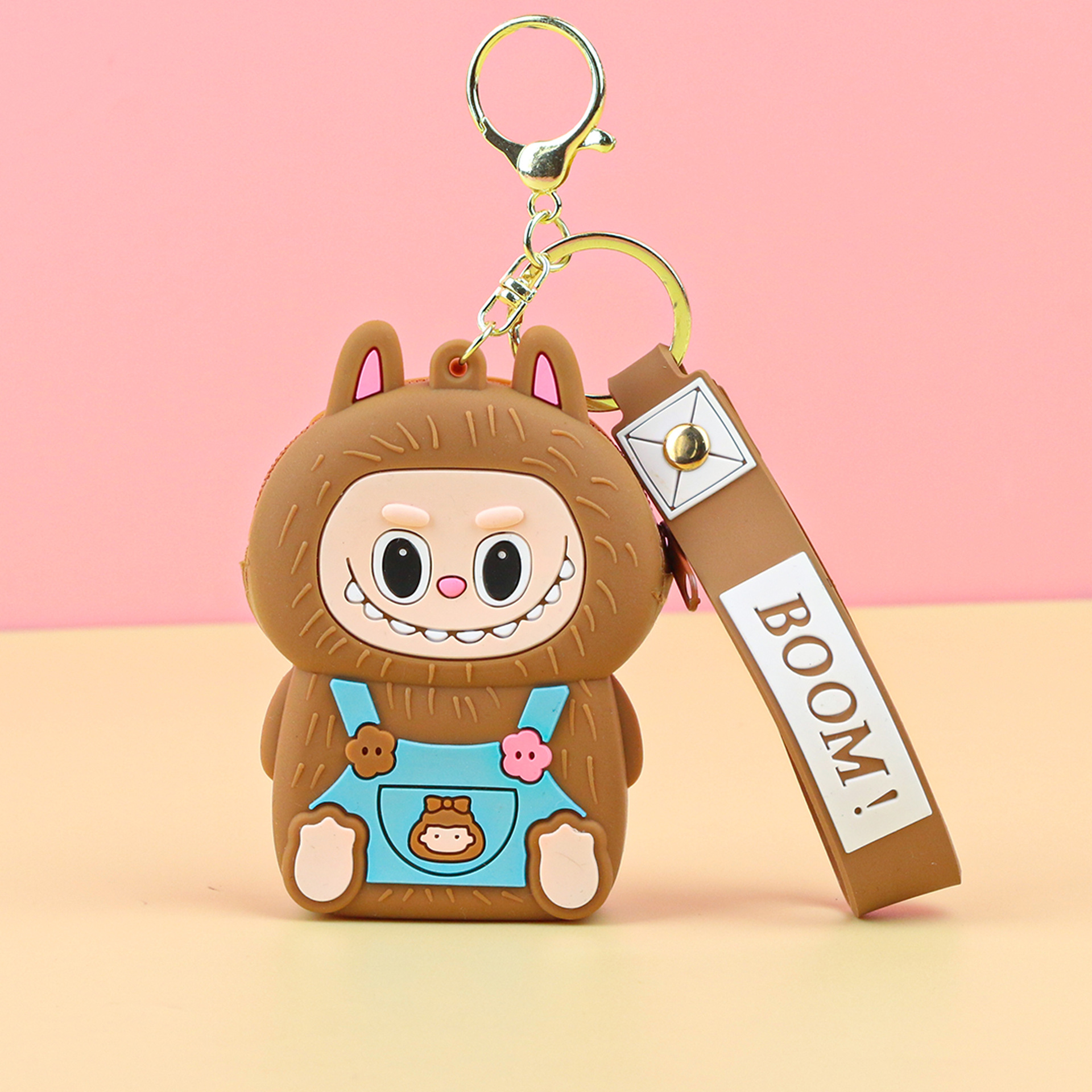 子供用ラブブ小銭入れシリコンプチギフトキーホルダーペンダントカードキャッチャーマシンプチギフトラブブ