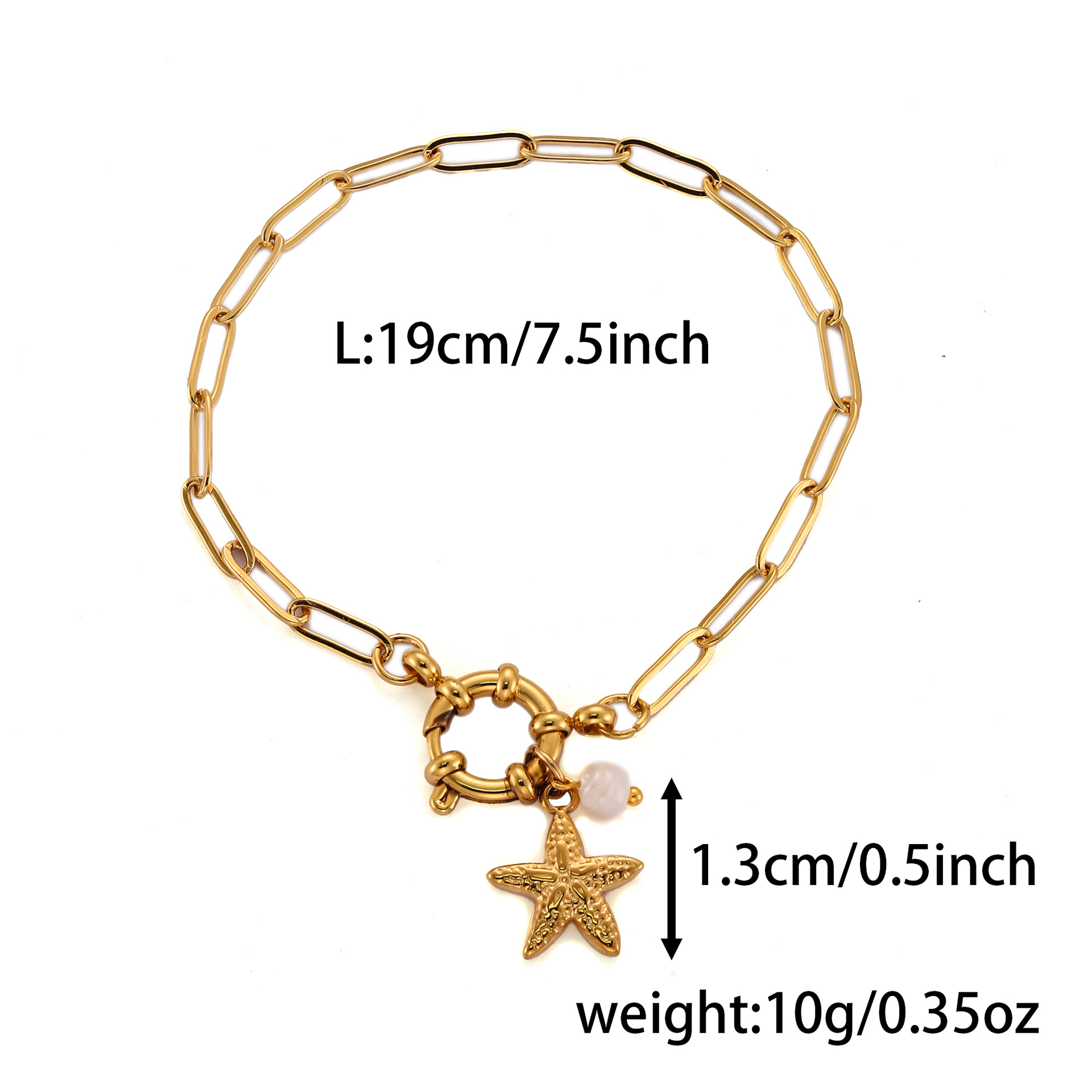 11g Weight Spring Ring Trigger Clasp Closure Clasp Closure Type Titanium Steel Pendant Material Bracelets Classification Titanium Steel Chain Material Cuban Link Chain Curb Chain, Paperclip Chain Chain Type 1 Piece Quantity Daily, Date Occasion Titanium Steel Material Sun, Cherry, Starfish Pattern All Seasons Season Women's Gender Plating Design Elegant, Sweet Style Elegant Sweet Sun Cherry Starfish Titanium Steel Cuban Link Chain Curb Chain Paperclip Chain Bracelets In Bulk 16