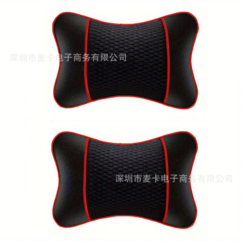 Car Headrest, Car Neck Pillow, Full Leather Polyester Mesh, High Elastic Independent Pillow Core, Breathable Seat Pillow