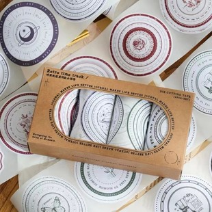 Retro Tape Writing Paper Label Tape Label Water Cup Decoration Handbook Material Sticker Wholesale Creative Mini Style