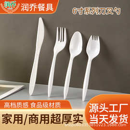 食品级一次性6寸PP塑料加厚西餐刀叉餐具外卖快餐打包餐具勺蛋糕