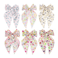 跨境新款复活节彩蛋飘带蝴蝶结发夹布艺印花节日装饰头饰发饰批发