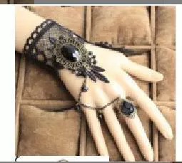 Черное кружевное ожерелье, платье, аксессуар, фальшивый воротник, с gemstone, панк стиль