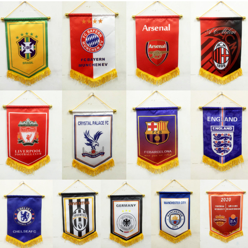 定制锦旗足球队纪念旗制作三角流动红旗送人小锦旗学校锦旗交换旗