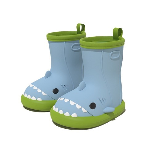 鲨鱼雨鞋夏季儿童雨靴男童防滑耐磨幼儿园女可爱轻便防水胶鞋小童