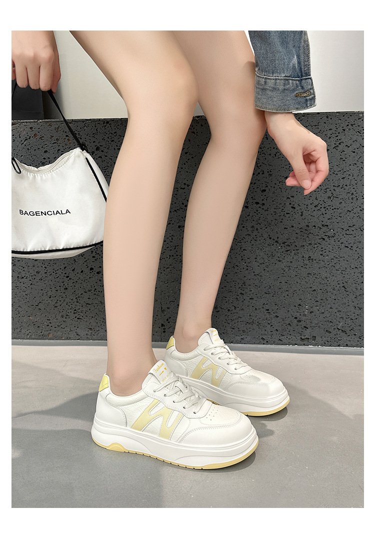 High-end Women's White Sneakers, New Autumn 2026 Trendy Internet Celebrity Versatile Thick-soled Platform Popular_vogvips.com