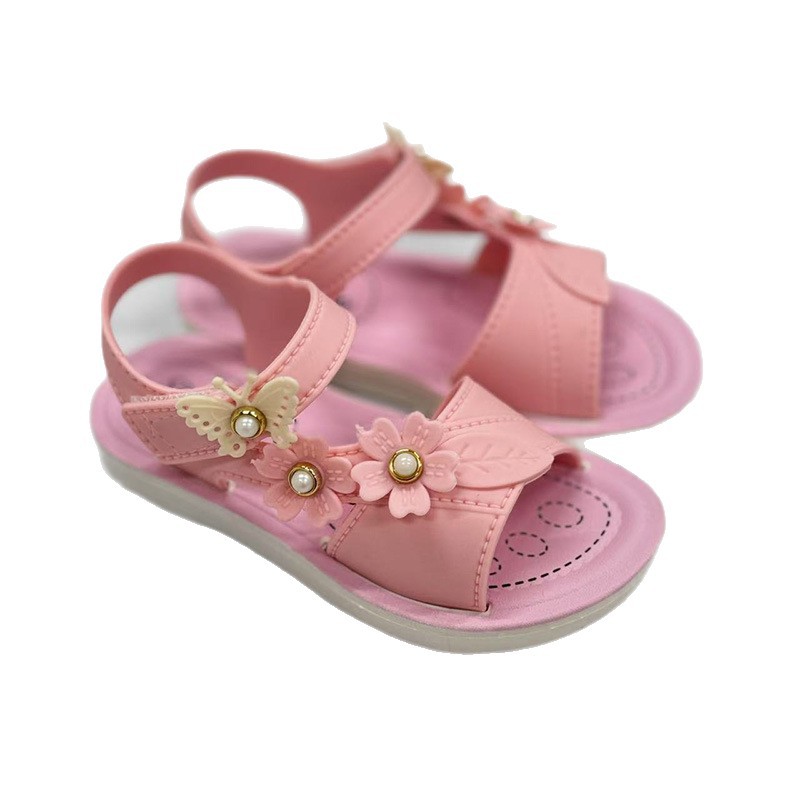 Sandalias de niñas para niños pequeños y medianos bebés de niñas nuevas exportaciones de fábrica al por mayor de comercio electrónico zapatos velcro de verano