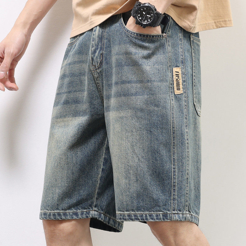 Pantalones cortos de vaqueros para hombres de verano delgados vintage pantalones casuales de verano nuevos pantalones de moda sueltos