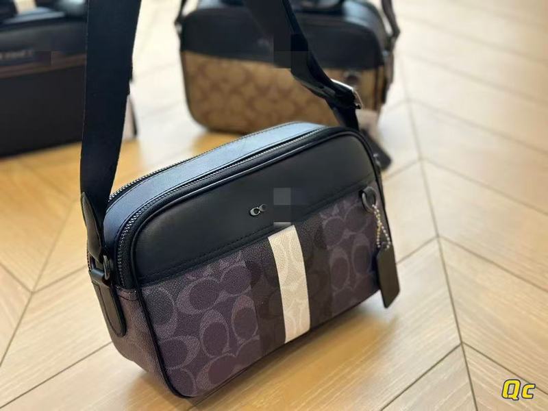 Ole C の新しい売れ筋のクラシックなメンズ カメラ バッグ ショルダー クロスボディ バッグ ポータブル ダブル ジッパー ダブル コンパートメント|undefined