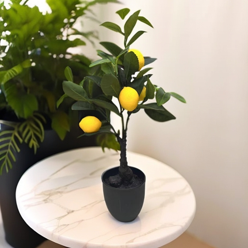レモンの実のクロスボーダーのシミュレーションの花の緑の植栽の置物の家庭の客間の装飾の造花|undefined