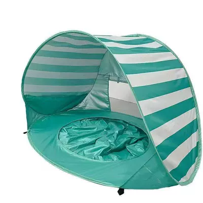 Sunshade Beach Tent with Water: Avtomobil dam çadırları - striped-green-2-people