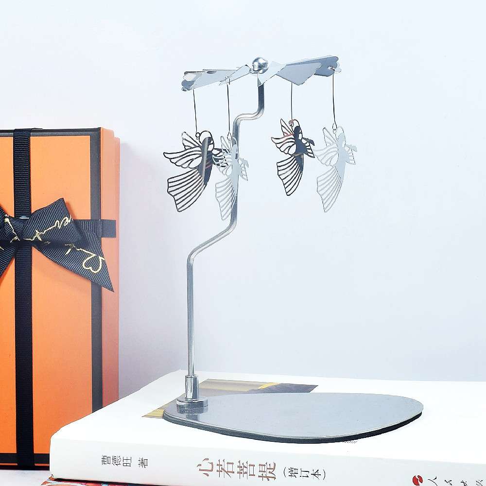 Amazon ins doles Acero inoxidable triángulo redondo bandeja giratoria candelabro aromaterapia vela linterna romántica