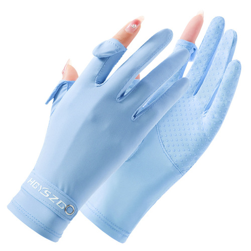 Ice Silk Sunscreen Gloves for Women Summer Thin Tram Cycling Cool Breathable High Elasticity Outdoor Flip Finger Touch Screen A02Y