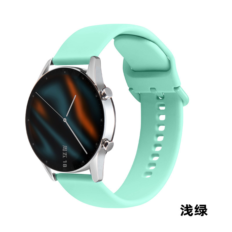 Aplicable Samsung Watch Silicone brazalete hebilla de color Huawei GT acero inoxidable Samsung hebilla correa de reloj deportivo mayorista