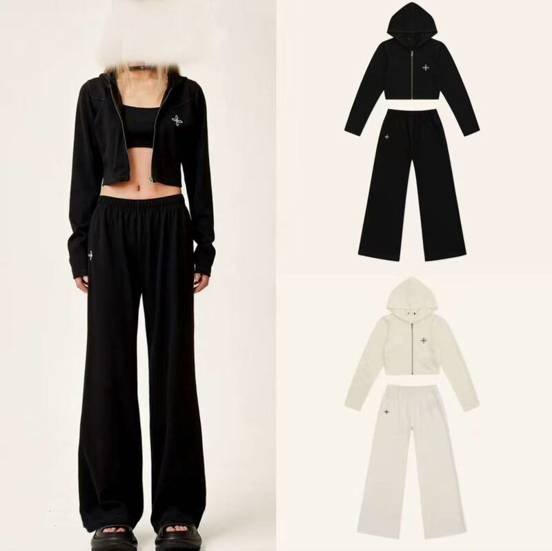 [In Stock] SMFK Rove Morning Jogging Set Casual Slim-Fit Hoodie + Pants Two-Piece Set