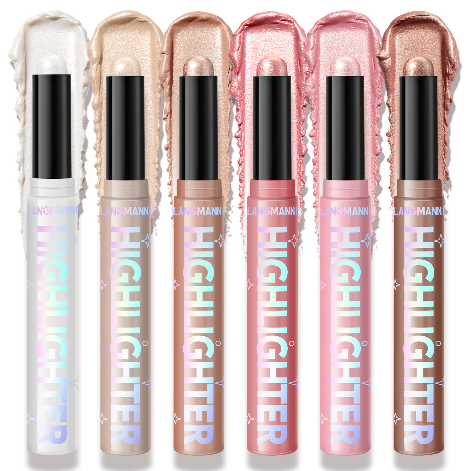 Langmanni's New Six-Color Highlighter Stick and Contour Stick Set, Single Highlighter Stick for Brightening, Exclusively Available for Cross-Border Sales