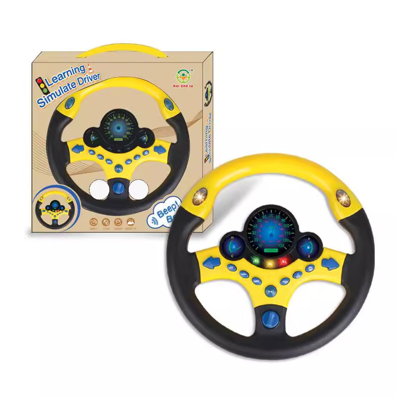 Cross-Border Simulation Baby Stroller Steering Wheel Car Co-Pilot Light Music Children's Toy Simulation Racing Car