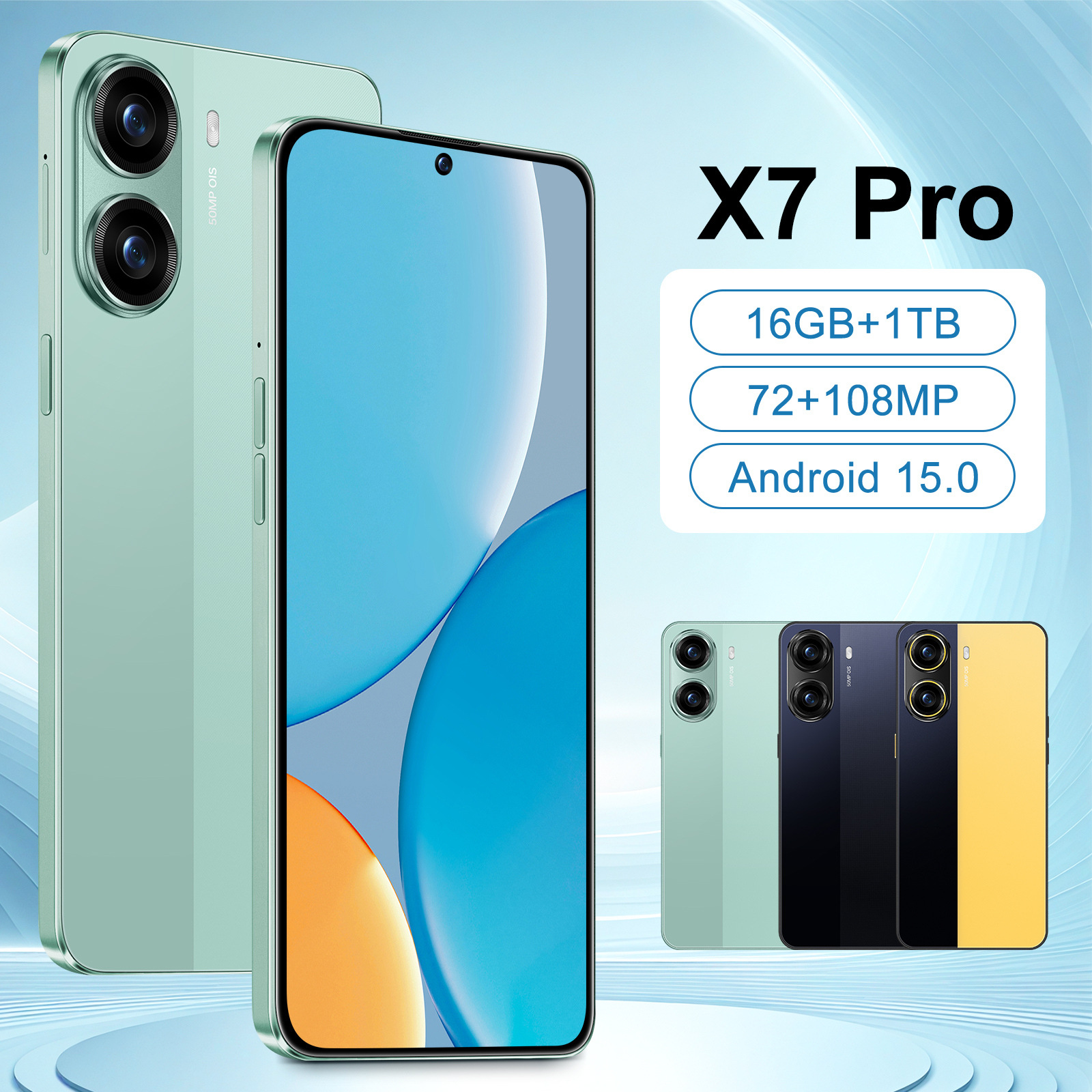 Cross-Border Popular Smartphone X7 Pro Manufacturer Spot 7.3-Inch 16+1t Brand New Android Smartphone Dropshipping