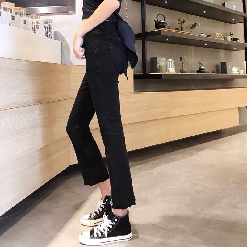 阔腿牛仔裤女工装弯刀裤子2025流行春季宽松今年紫色高腰显瘦新款|undefined