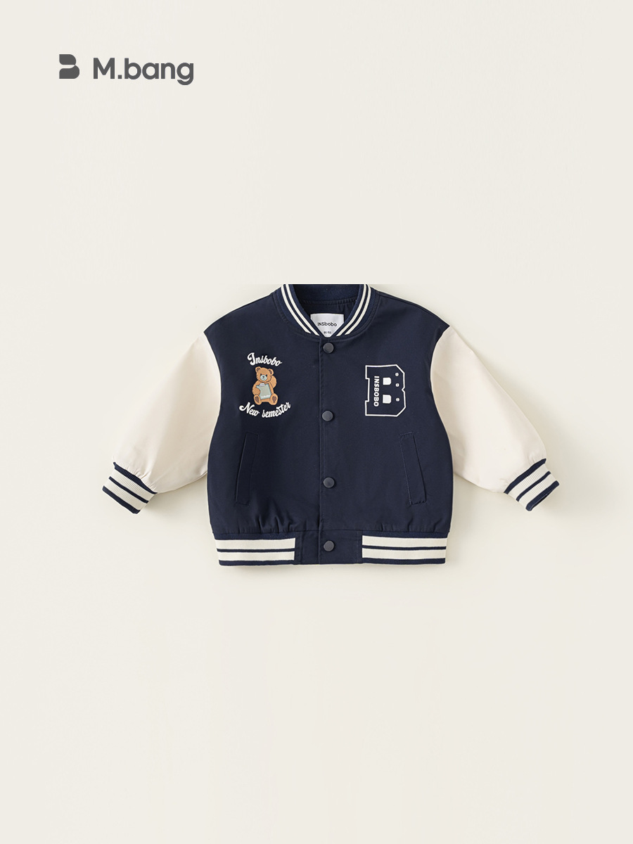 Yoobao ropa infantil estilo americano uniformes de béisbol de la escuela para niños 2025 primavera nueva chaqueta de color de los niños Cardigan chaqueta