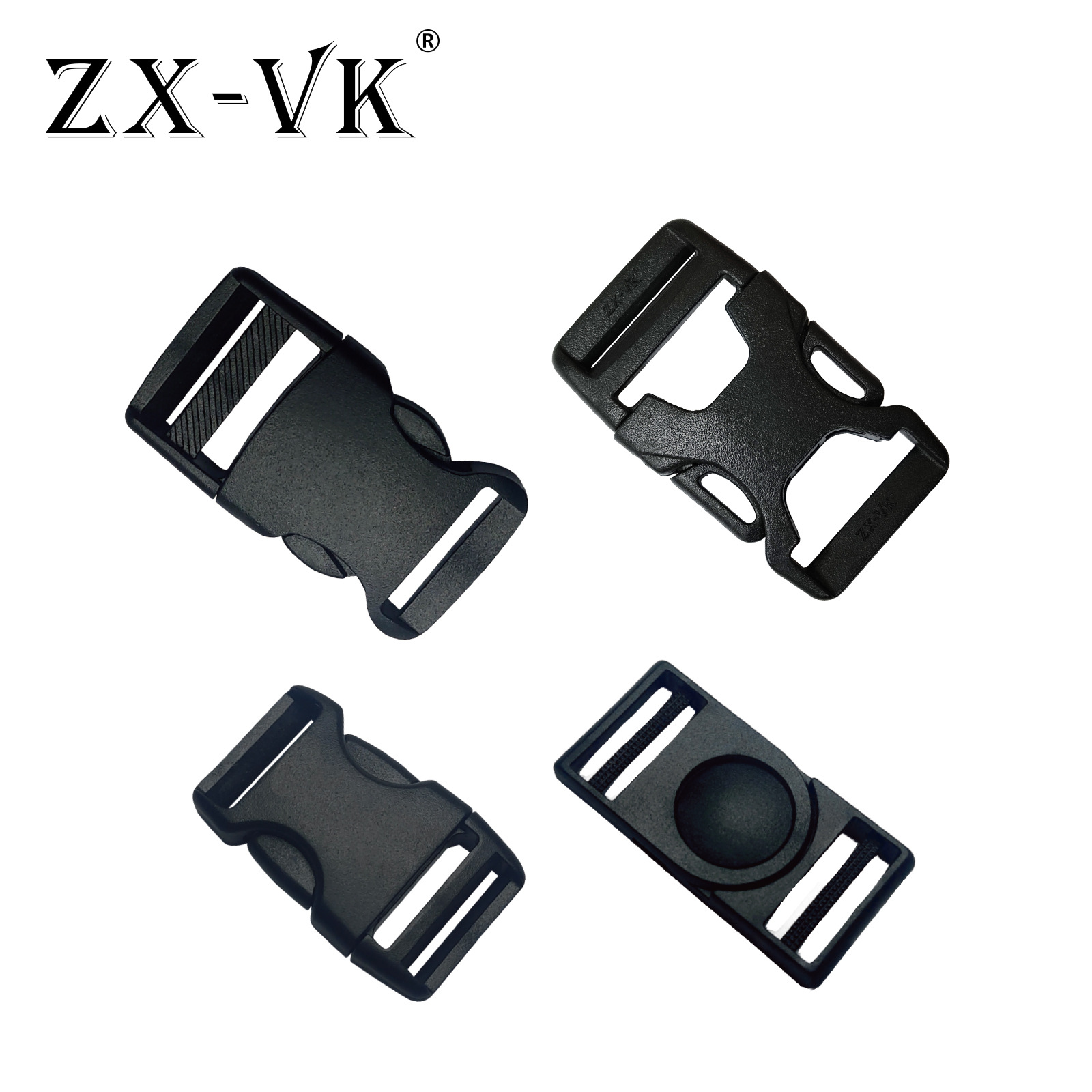 En stock suministro de alta calidad de plástico hebilla accesorios de equipaje mochila hebilla POM material negro hebilla