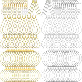 200pc 三角形椭圆水滴圆形衣架耳钩耳塞DIY耳饰配件 耳环耳坠制作