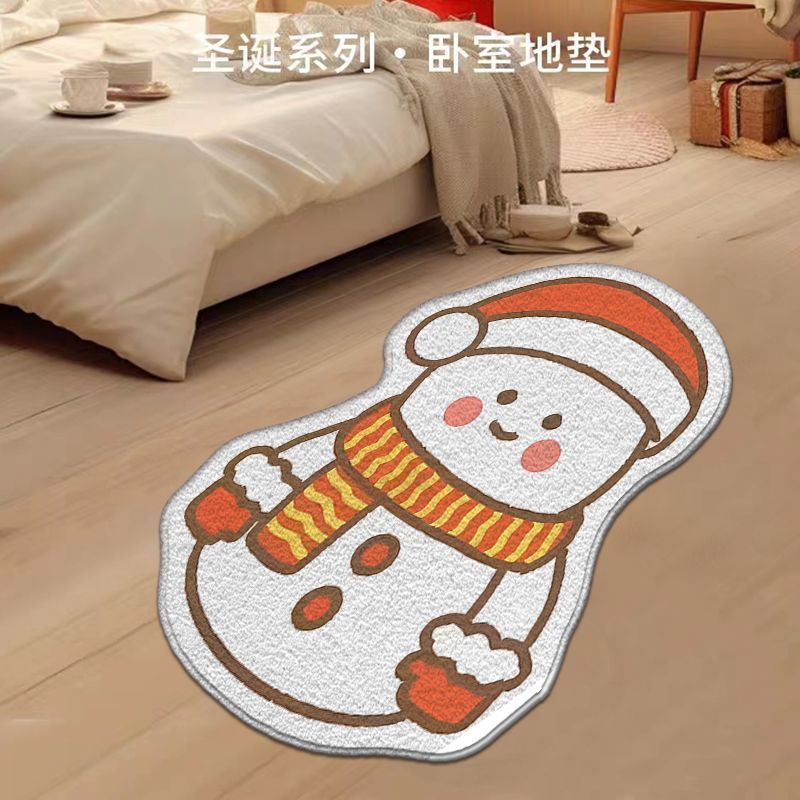 跨境热销圣诞节系列装饰加厚地垫卧室客厅床边毯耐脏防蹭现货批发|undefined