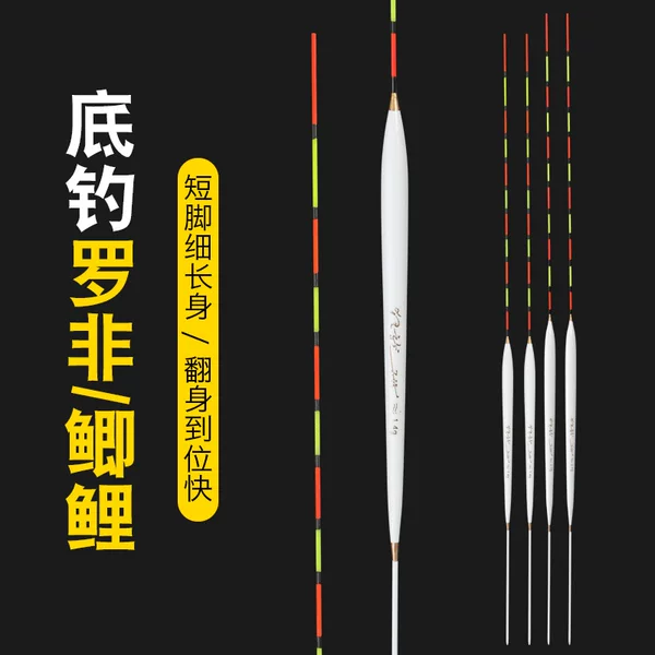 Highly Sensitive Float for Bottom Fishing in Black Pits, Suitable for Ruffish, Carp, and Crucian Carp, with Short Legs and a Slender Body, Universal Float for Ruffish